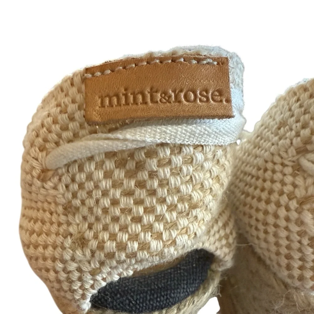 Mint and Rose Lolita Espadrille Wedge Metallic Goat Leather & Canvas EU37(US6.5)